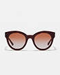 COACH®,SIGNATURE ROUND SUNGLASSES,Mixed Material,Burgundy Glitter Sig C,Inside View,Top View