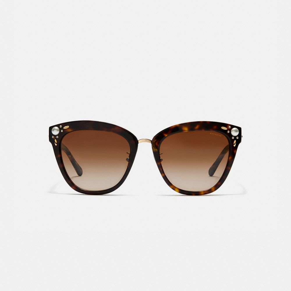 COACH®,Prairie Rivets Square Sunglasses,,Inside View,Top View