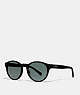 COACH®,WYTHE ROUND SUNGLASSES,Plastic,Black,Front View