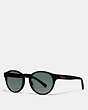 COACH®,WYTHE ROUND SUNGLASSES,Plastic,Black,Front View