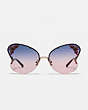 COACH®,BUTTERFLY FRAME SUNGLASSES,Metal,Blue/Pink Gradient,Inside View,Top View
