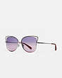 COACH®,WIRE FRAME BUTTERFLY SUNGLASSES,Metal,Shiny Bronze/Silver/Pink,Front View