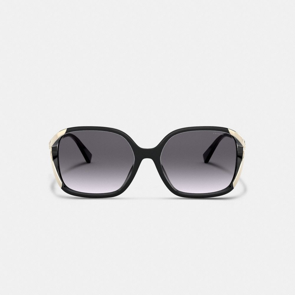 COACH®,Oversized Horse And Carriage Sunglasses,,Inside View,Top View