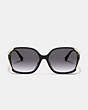 COACH®,OVERSIZED HORSE AND CARRIAGE SUNGLASSES,Metal,Black,Inside View,Top View