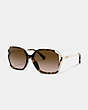 COACH®,OVERSIZED HORSE AND CARRIAGE SUNGLASSES,Metal,DARK TORTOISE,Front View