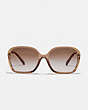 COACH®,OVERSIZED HORSE AND CARRIAGE SUNGLASSES,Metal,Transparent Brown,Inside View,Top View