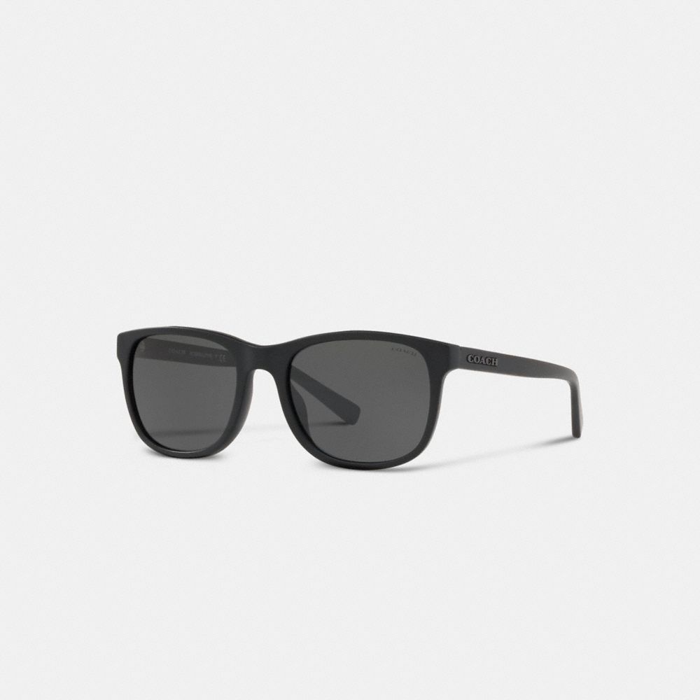 COACH®,SQUARE FRAME SUNGLASSES,Black,Front View