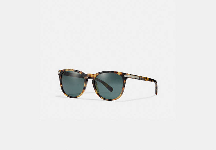 COACH®,ROUND FRAME SUNGLASSES,Metal,Tokyo Tortoise/Green,Front View