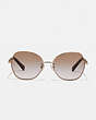 COACH®,SIGNATURE CHAIN ROUND SUNGLASSES,Metal,Brown Rose Gradient,Inside View,Top View