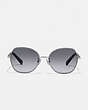COACH®,SIGNATURE CHAIN ROUND SUNGLASSES,Metal,Gray Gradient,Inside View,Top View