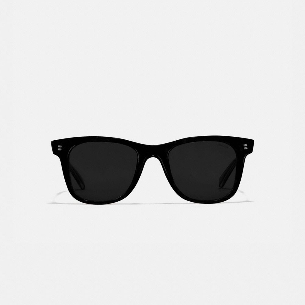 COACH®,Signature Glitter Metal Square Sunglasses,,Inside View,Top View