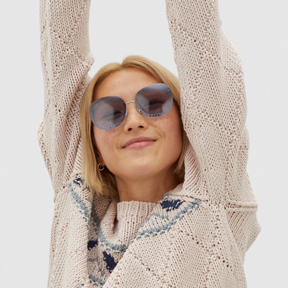 Oversized Signature Chain Square Sunglasses