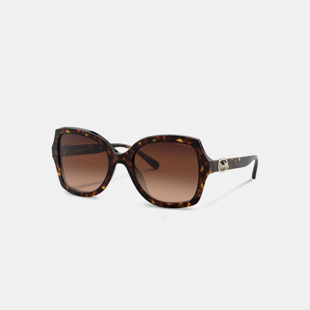 小物 COACH Horse carriage TORTOISE sunglasses COACH® | Horse And Carriage Round Sunglasses