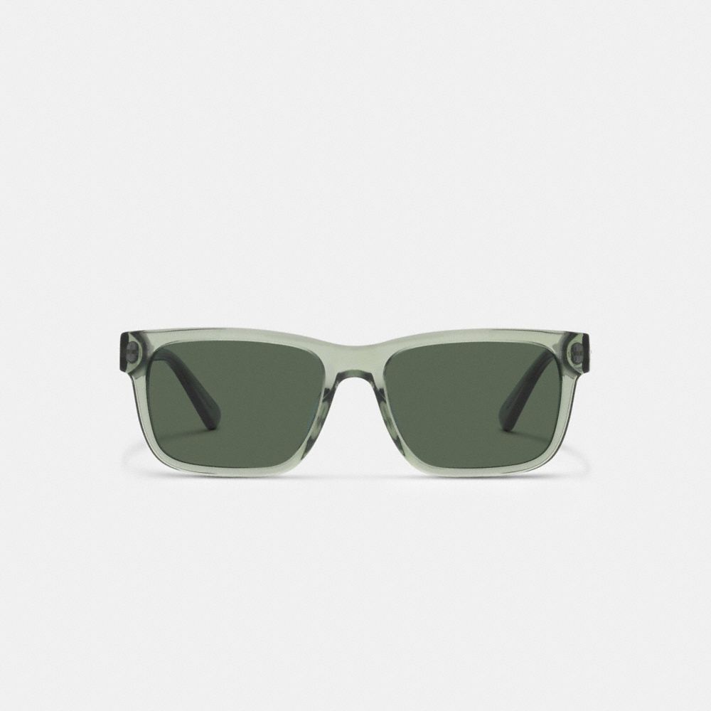 COACH®,SQUARE FRAME SUNGLASSES,Transparent Green,Inside View,Top View