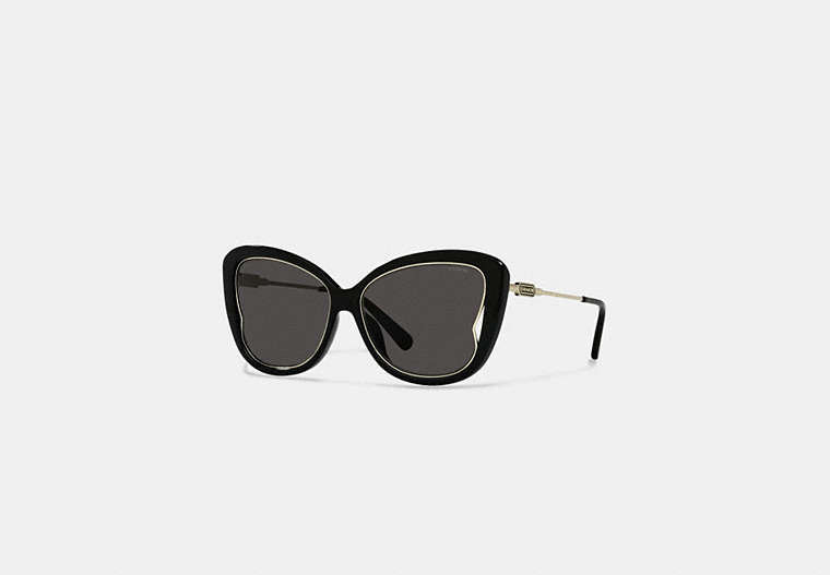 COACH®,CUTOUT BUTTERFLY SUNGLASSES,Black,Front View