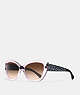 COACH®,SIGNATURE SPRAY CAT EYE SUNGLASSES,Plastic,PINK CRYSTAL/BLACK,Front View