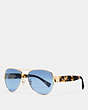 COACH®,HORSE AND CARRIAGE PILOT SUNGLASSES,Metal,GLD/TOKYO TORT FLASH,Front View