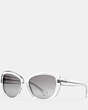 COACH®,SIGNATURE SPRAY CAT EYE SUNGLASSES,Logo,Crystal,Front View