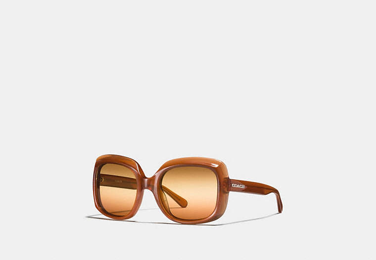 COACH®,OASIS SQUARE SUNGLASSES,Plastic,Milky Amber,Front View