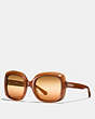 COACH®,OASIS SQUARE SUNGLASSES,Plastic,Milky Amber,Front View