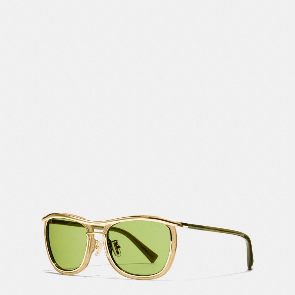 COACH®,MARINER SUNGLASSES,Plastic,Gold/ Olive,Front View