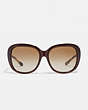 COACH®,HORSE AND CARRIAGE SOFT SQUARE SUNGLASSES,Plastic,Dark Honey,Inside View,Top View