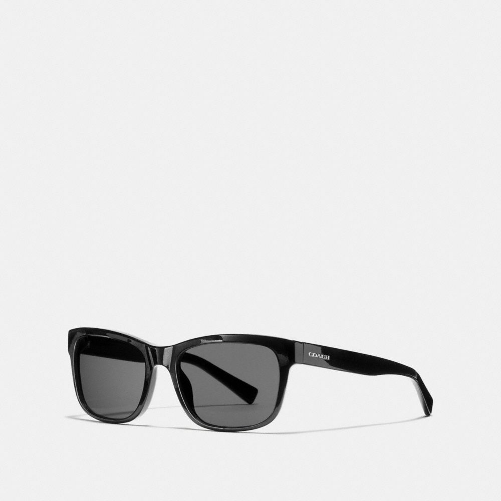 COACH®,HUDSON RECTANGLE SUNGLASSES,Black,Front View