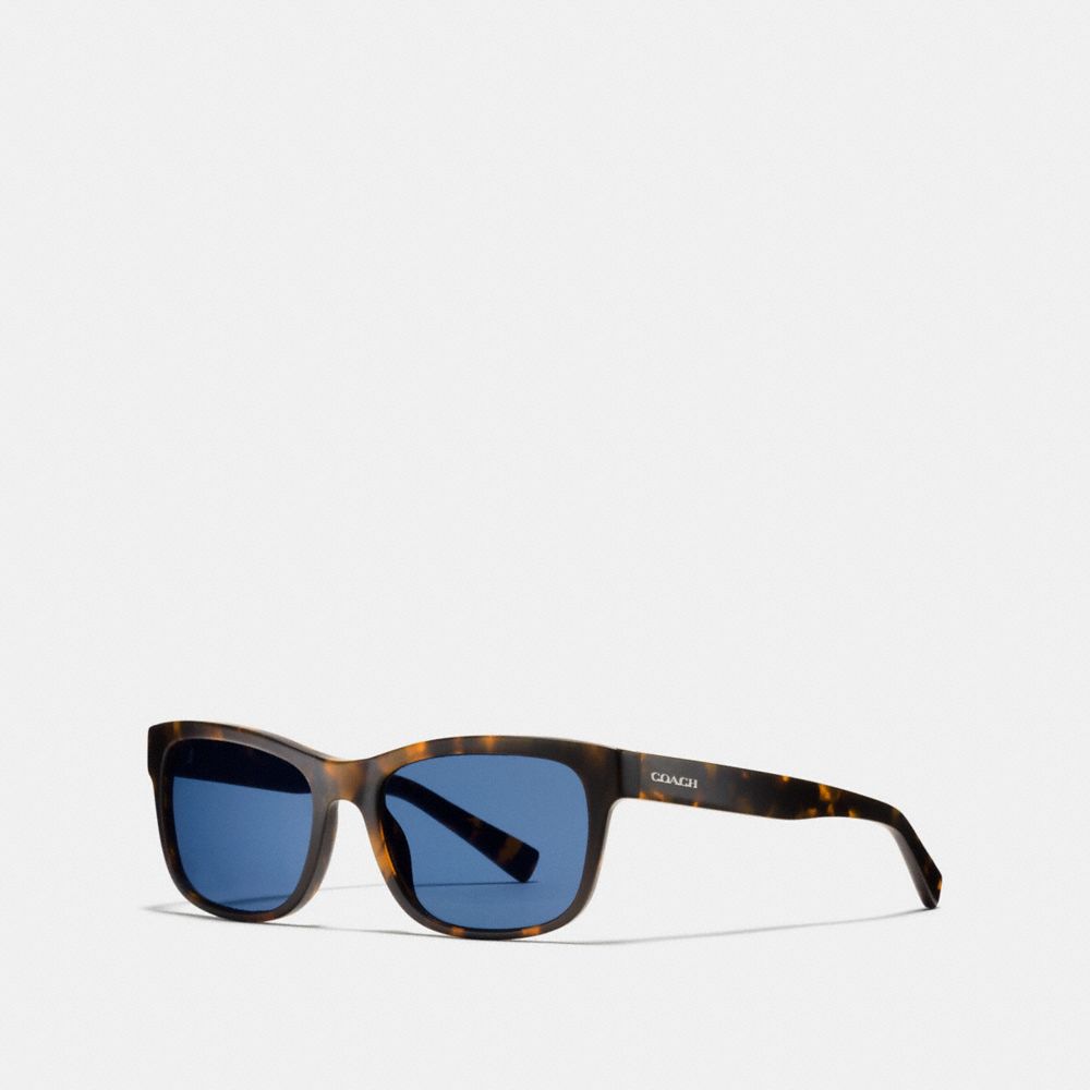 COACH®,HUDSON RECTANGLE SUNGLASSES,MATTE DARK TORTOISE,Front View