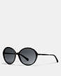 COACH®,HORSE AND CARRIAGE ROUND SUNGLASSES,Plastic,Black,Front View