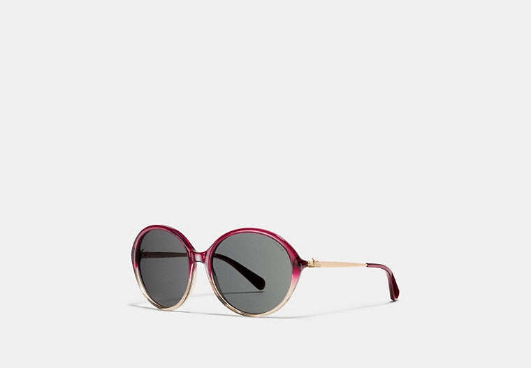 COACH®,HORSE AND CARRIAGE ROUND SUNGLASSES,Plastic,Red Sand Gradient,Front View