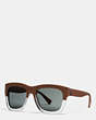 COACH®,75TH ANNIVERSARY SQUARE SUNGLASSES,Plastic,SDDLE CRYS GREY/SDDLE,Front View