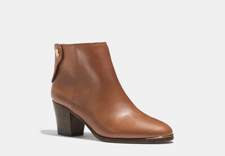COACH®,WALDORF BOOTIE,Leather,CINNAMON,Front View