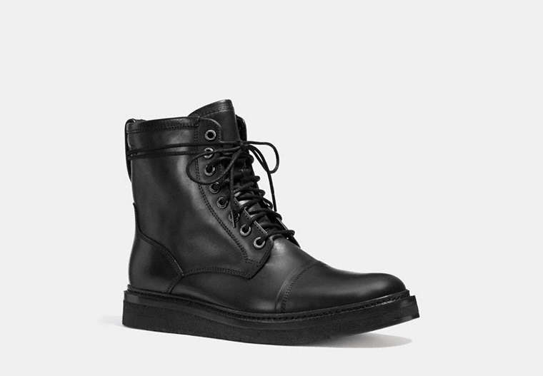 COACH®,HENRY BOOT,Leather,Black,Front View