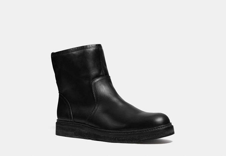 COACH®,HARVEY BOOT,mixedmaterial,Black,Front View