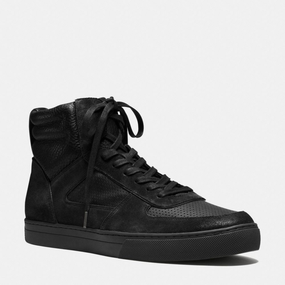 COACH®,DAVE SNEAKER,Mixed Material,Black,Front View