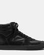 COACH®,DAVE SNEAKER,Mixed Material,Black,Angle View