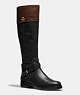 COACH®,ELM BOOT,Leather,BLACK/MAHOGANY,Front View