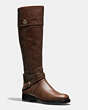 COACH®,ELM BOOT,Leather,Mahogany brown,Front View