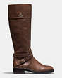 COACH®,ELM BOOT,Leather,Mahogany brown,Angle View