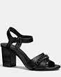 COACH®,PHOEBE HEEL,Leather,Black,Front View