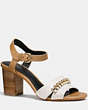 COACH®,PHOEBE HEEL,Leather,CHALK/NUDE,Front View
