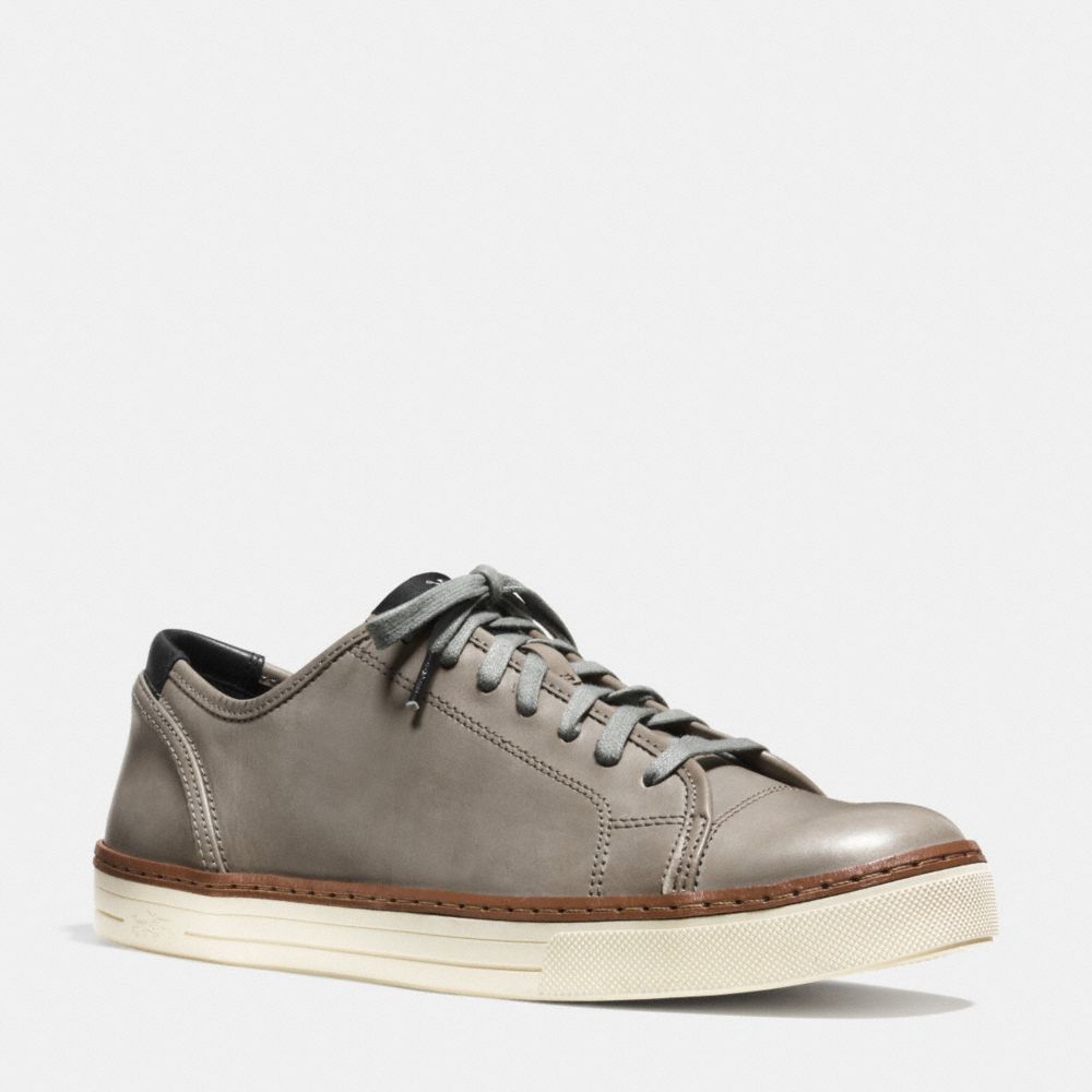 COACH®,YORK LACE SNEAKER,Leather,ASH,Front View