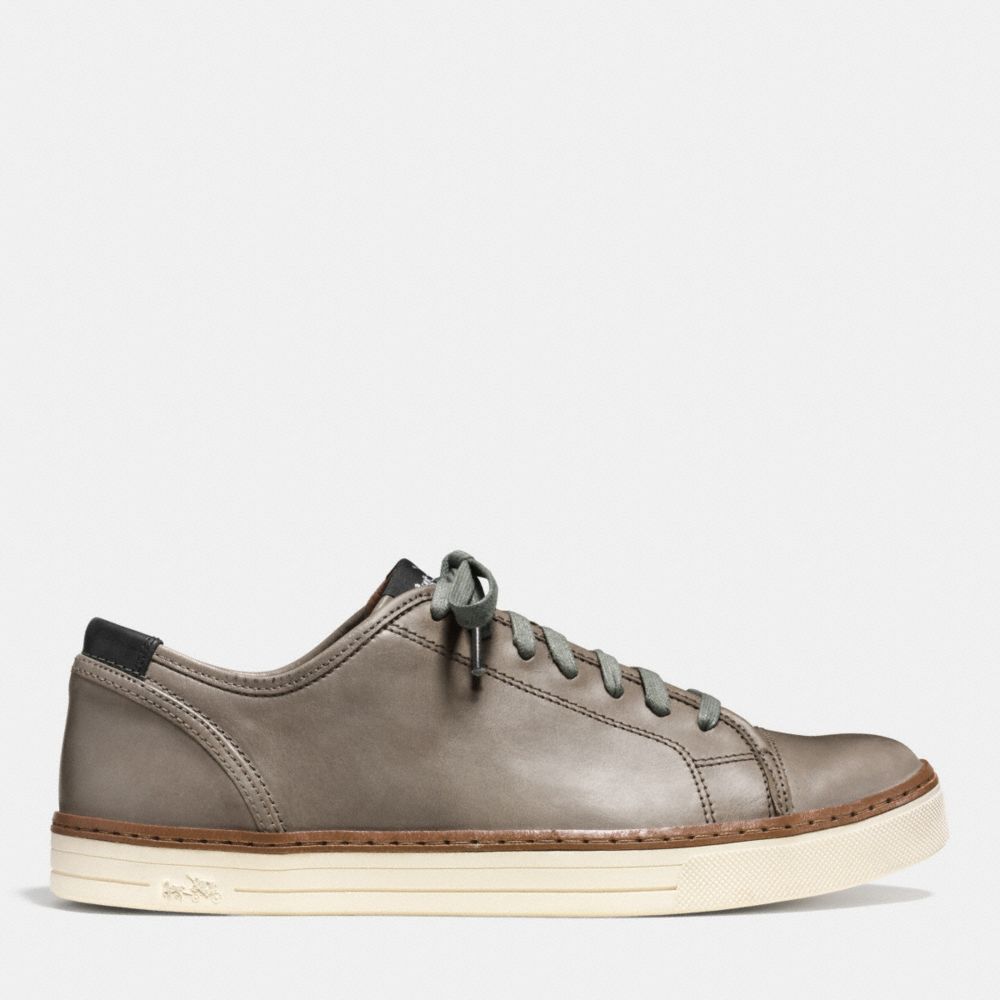COACH®,YORK LACE SNEAKER,Leather,ASH,Angle View
