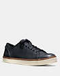COACH®,YORK LACE SNEAKER,Leather,Midnight Navy,Front View