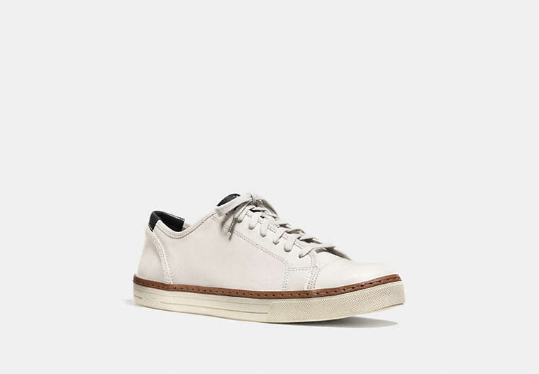 COACH®,YORK LACE SNEAKER,Leather,White,Front View