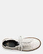 COACH®,YORK LACE SNEAKER,Leather,White,Inside View,Top View