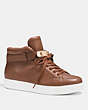 COACH®,RICHMOND SWAGGER SNEAKER,Leather,Saddle,Front View