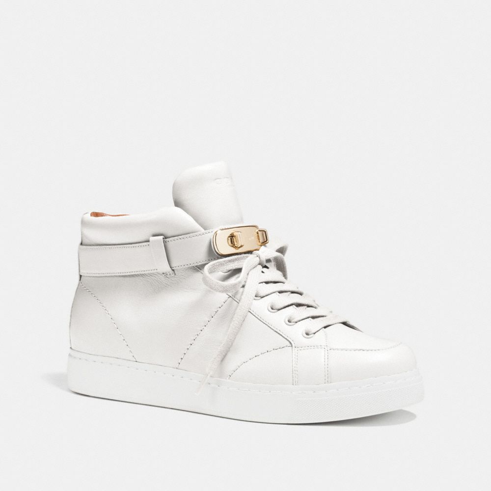 COACH®,RICHMOND SWAGGER SNEAKER,Leather,White,Front View