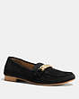 COACH®,KIMMIE LOAFER,Suede,Black,Front View