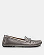 COACH®,ARLENE MOCCASIN,Leather,WARM PEWTER,Angle View